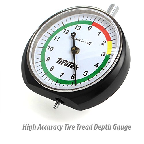 TireTek Automotive Gift Set - Includes Premium Tyre Pressure Gauge, Tread Depth Gauge and Valve Caps - Best Car Accessories Pack For Tire Maintenance
