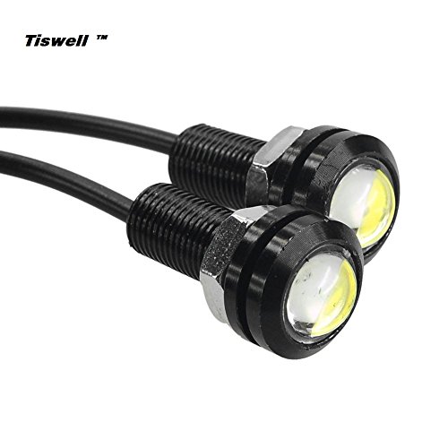 Tiswell - Fanale LED per auto, a occhio d’aquila, 9 W, luce bianca, adatto per il giorno, la nebbia e come luce di coda