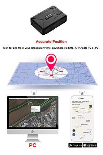 tkstar tk915 Tracker GPS Auto tempo di stand-by 120 giorni Tracker localizzazione veicolo in tempo reale Localizzatore GPS/A-GPS/LB antifurto auto moto bicicletta (Nero)