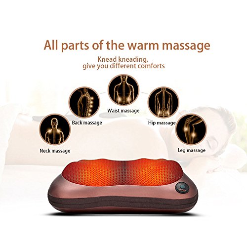 TOOGOO Nuovo doppio pulsante di ricarica auto massaggio massaggio cervicale massaggio collo spalla vita multi-funzionale massaggio hot massaggio cuscino regalo