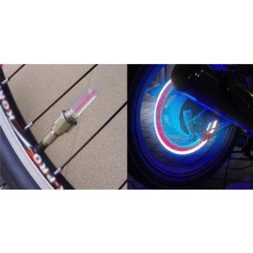 TOOGOO(R) 2pz valvole luce LED rossa della ruota o pneumatico di valvola per la bici bicicletta,auto,moto
