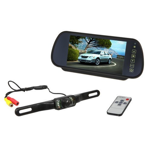 TOOGOO(R) Monitor LCD 7 pollici auto specchietto retrovisore + Wireless telecamera di retrovisione