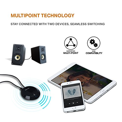 TP-Link HA100 Bluetooth Ricevitore Musicale, Bluetooth 4.1, NFC, Trasmette fino a 20 metri di distanza, Ampia Compatibilità, Si collega con connettori 3.5mm o RCA