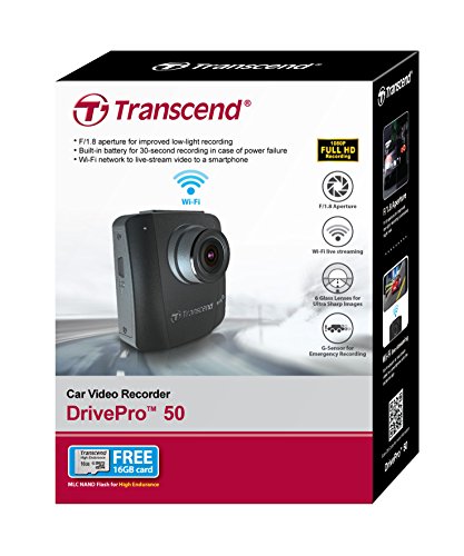 Transcend DrivePro 50 - drive recorders (MicroSD (TransFlash), MicroSDHC, Battery, USB, Mac OS X 10.10 Yosemite, Mac OS X 10.11 El Capitan, Mac OS X 10.9 Mavericks, Lithium Polymer (LiPo), -20 - 65 °C, -25 - 70 °C)