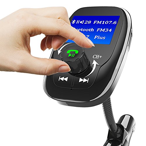Trasmettitore FM, AceTend Trasmettitore FM Bluetooth per Auto Radio Adattatori Vivavoce Car Kit Per Bluetooth con Doppia Porta USB di Ricarica/ Microfono Incorporato/Lettura Carta / Ingresso AUX