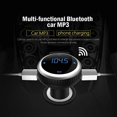 Trasmettitore FM Bluetooth, SEGURO Lettore MP3 da Auto Supporta Chiamata Vivavoce/ TF/ AUX/ FM per Smartphone, dispositivo di Bluetooth