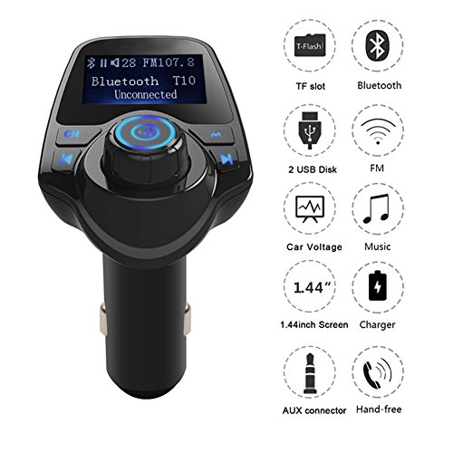 Trasmettitore FM lettore Mp3 Bluetooth modulatore FM kit vivavoce per auto A2DP 5V del caricatore 2.1A USB per iPhone Samsung T11