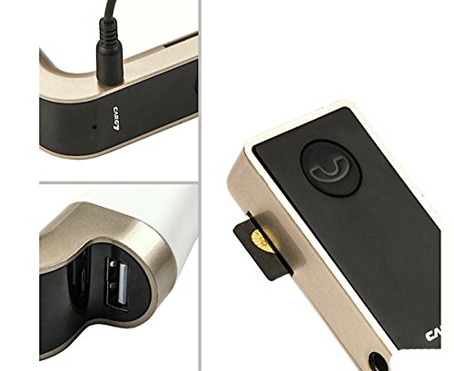Trasmettitore FM, multifunzione vivavoce Bluetooth, auto lettore MP3 Radio Handsfree Car Kit con 2 porte USB di ricarica (Dorato)