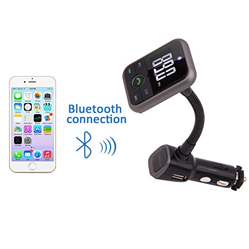 Trasmettitore Wireless nero FM per auto Bluetooth MP3 Player Car Kit ricevitore radio con caricatore di sostegno del driver USB Flash USB e Micro SD Card