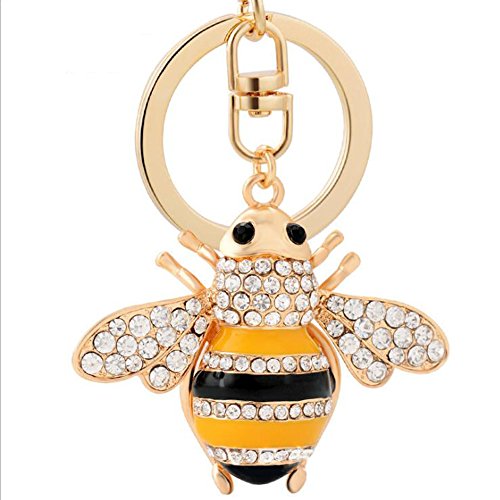 Treestar Fashion Bee portachiavi accessori strass Satchel lovely Holiday Gift auto ciondolo 1PCS, Silver, 11.5*4.5*6cm