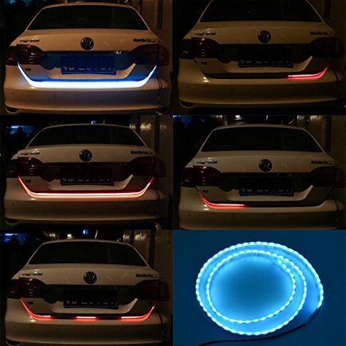 Tuincyn 120 cm striscia LED Tail Lights bianco + rosso auto styling RGB dinamica streamer impermeabile portellone Light bar Uesd per arresto auto luce frecce running driving Light Lamp.