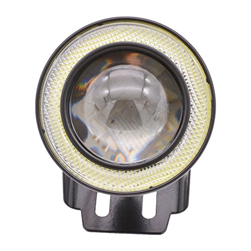 Tuincyn, proiettore universale RGB LED da 6,3 cm; lampadina bianca COB ad anello angolata usata per luci di guida diurne DRL; confezione da 2 pezzi