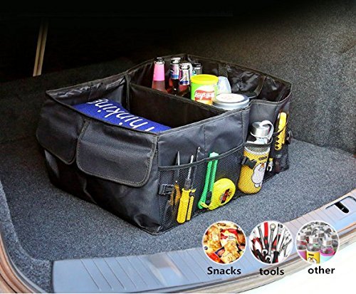 Uchic 1PCS accessori auto auto posteriore in tessuto Oxford pieghevole contenitore multiuso Tools organizer auto Portable Storage Bags nero