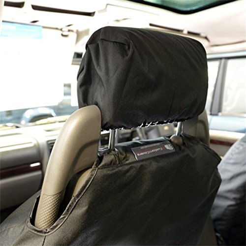 UK Custom Covers, coprisedili per sedili anteriori e posteriori di auto, resistenti e impermeabili, di colore nero, modello SC148B-SC149B