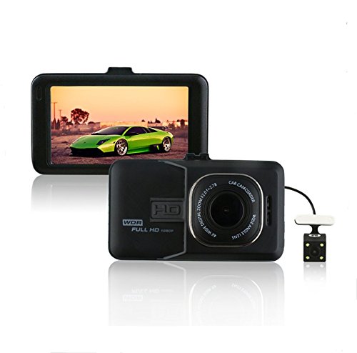 VAGA 7,6 cm auto DVR videocamera Dual Lens cruscotto due fotocamere 1080p Full HD Video G-Sensor visione notturna con 8 GB TF Card