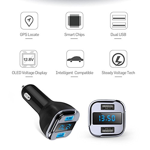 Vanpower display LED 4.2 A doppia porta USB caricabatteria da auto posizionamento GPS localizzatore Tracker