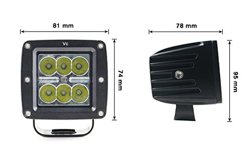 VC singola 12 V 24 V CREE LED guida auto quadrato luce faretto super luminoso 18 W CREE auto lampada da lavoro per veicoli, barca, camion