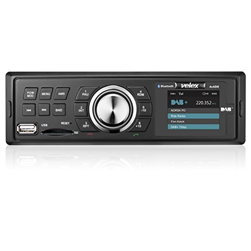 Velex DAB + Radio autoradio Headunit stereo AM/FM/MP3/4 x 45 W Bluetooth (nero)