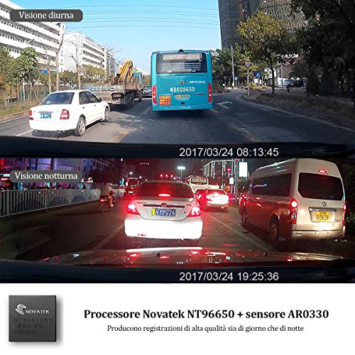 VETOMILE V1 Dash Cam 2.7 pollici LCD Full HD 1080P 170 Amplificatore Angolare Dashboard Videocamera DVR Videocamera con Sensore G, Registrazione Loop
