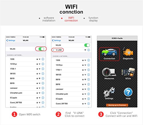 Vgate iCar 2 WiFi OBD2 adattatore interfaccia scanner Controlla la luce del motore Può supportare 12V (2003-) Diesel Car Diagnostics Tool per iOS iPhone iPad, Android Auto Sleep