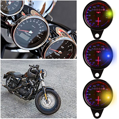 VGEBY Contachilometri Moto, Contagiri Motociclo LED Digital Tachimetro Calibro Sfondo Chiaro Segnale Tachimetrico Speed Gauge