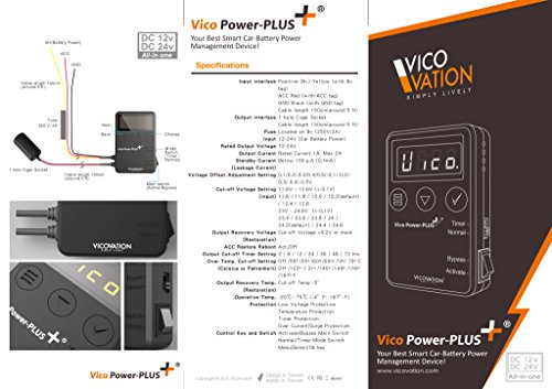 Vicovation Power Plus (vico-power Plus) DVR per auto professionale Hardwire Kit 2015 12 V 24 V All in One