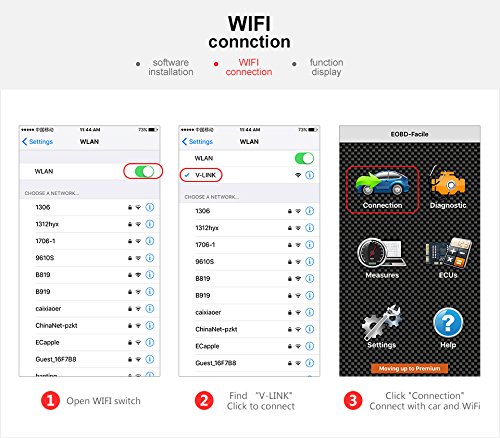 vintscan-tt55505 auto WiFi OBD 2 OBD2 OBDII Scan Tool scanner Vintscan adattatore Check Engine Light strumento diagnostico per iOS, Android e Windows