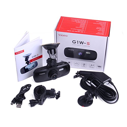 VIOFO G1W-S Telecamera per auto DVR Dash Cam con qualità 1080P HD Registrazione Video & Audio con G-Sensor, registrazione in loop, NT96650 + Sony IMX323 (Con GPS)