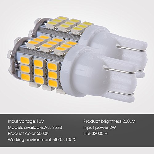 Vogvigo 501 W5 W lampadine LED T10 42-smd 1206 ad alta potenza luce ,168 194 2825 921 LED auto lampadine brillanti, a basso calore, vita più lunga 12 V – Confezione da 20