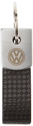 Volkswagen IN14096 - Portachiavi con fascia in pelle opaca, colore: nero/grigio