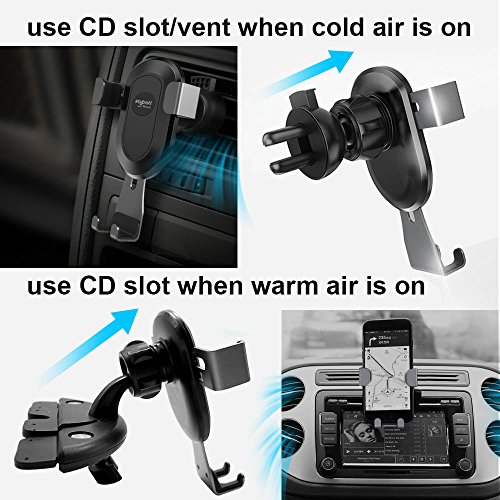Volport, supporto per smartphone da auto, da applicare alla bocchetta dell’aria e all’apertura per CD