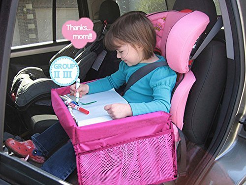 W. Air impermeabile Baby Kids Toddler Car Seat Portable food snack vassoio Playtravel on the go tavolo da disegno organizzatore (rosso)