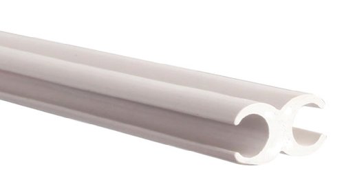 W4 - Asta tubolare in plastica per tendine roulotte, confezione da 8, dimensioni: 750 mm, colore: Bianco