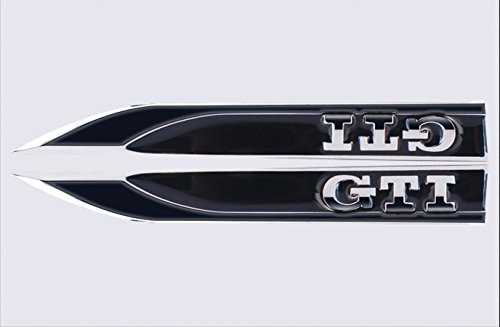 wallner 2pcs GTI emblemi Badge 3d adesivo per auto Lato metallo coltello tipo Fender GTI per Volkswagen VW GOLF 6 Golf 7 MK4 MK5 MK6 MK7 GTI CC