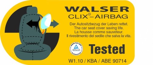 Walser 11945 Set completo coprisedile auto sensazione Nappa Touch, in similpelle, per veicoli dotati di airbag laterale certificato dal TÜV con COC