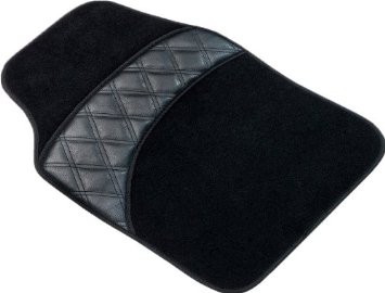 Walser 14785 Set da 4 pezzi di tappetini auto Protector con proteggi tacco, nero