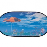 Walser 16707 Tendina parasole per lunotto posteriore, autoaderente 100 x 50 cm fantasia spiaggia