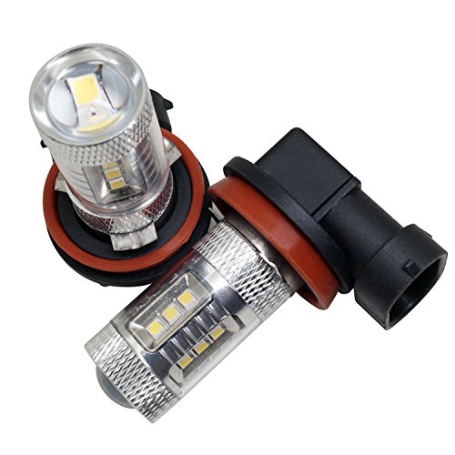WDTECKER, 2 lampadine rotonde con luce LED H11/H8, luci fendinebbia per auto, con 15 LED SMD 2323, 35 W, 800 lumen, angolo di irradiazione 360°, luce bianca