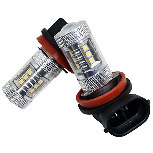 WDTECKER, 2 lampadine rotonde con luce LED H11/H8, luci fendinebbia per auto, con 15 LED SMD 2323, 35 W, 800 lumen, angolo di irradiazione 360°, luce bianca