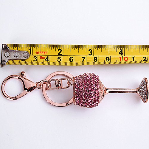 Westeng Keychain Charming metallo a forma di portachiavi strass calice pendente borsetta portafoglio chiave catena, Lega, Purple, 11.8*3.3CM