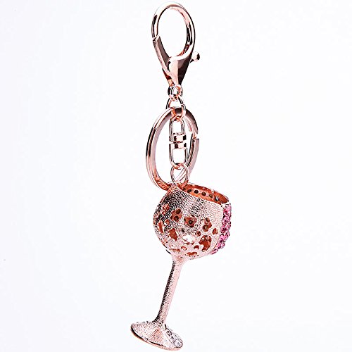 Westeng Keychain Charming metallo a forma di portachiavi strass calice pendente borsetta portafoglio chiave catena, Lega, Purple, 11.8*3.3CM