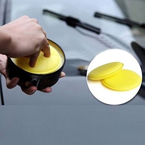 WildAuto - spugna di lucidatura per auto - cuscinetti per applicazioni in schiuma di cera - per veicoli puliti veicoli, vetro, scarpe - 24 pezzi (giallo)