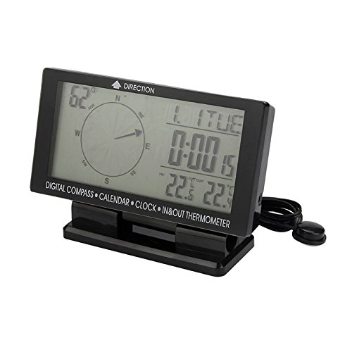 Wildlead Display doppio automatico Display con puntatore digitale Bussola auto digitale con termometro e calendario