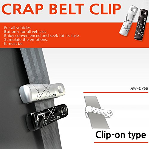 [Wine Art Crab Belt Clip - Black] Clip Stopper Ferma Cintura di Sicurezza in Plastica per Auto Universale / Easy-Fit Clip ferma Stopper / Clip-on tipo