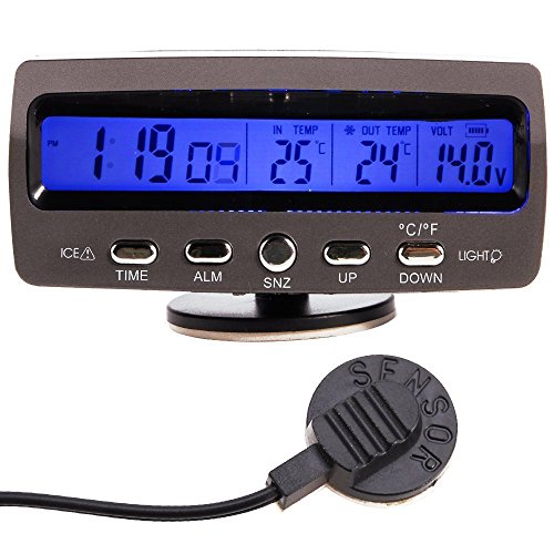 WINGONEER 12V Car alarm LCD/batteria monitorare la temperatura termometro