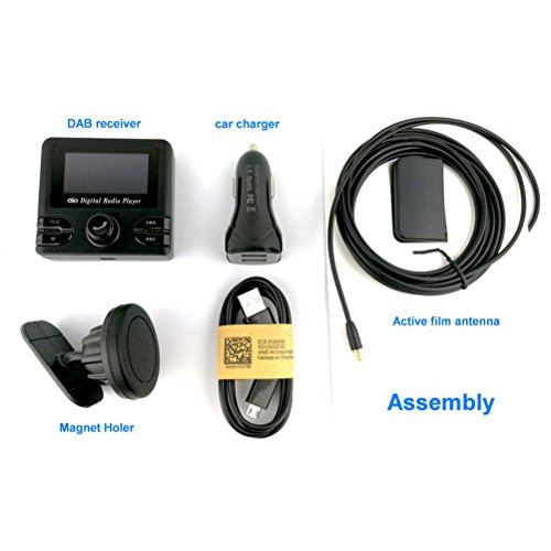 WINOMO DAB Radio Car Kit Radio adattatore digitale con trasmettitore FM Ricevitore audio Bluetooth Chiamata a mani libere 3 display TFT Aux Antenna digitale