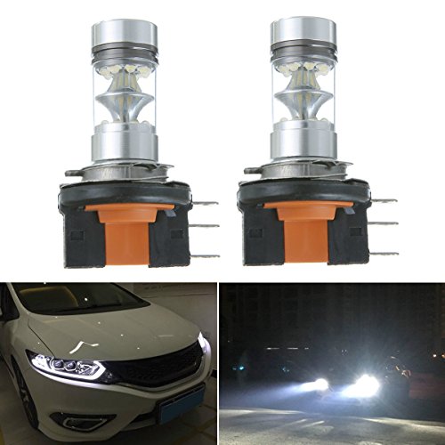 WINOMO LED faro bulbi H15 100W Lampadine per ricambio fari di auto con luce bianca (2pcs)