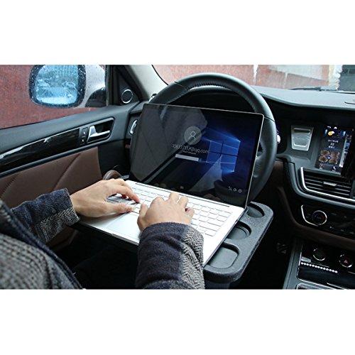 WINOMO Multi-Functional Car Seat Vassoio tavolo auto Laptop mangiare ruota scrivania scrivania e cibo vassoio vassoio di cibo (nero)