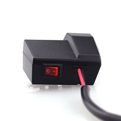 WINOMO USB caricabatteria da moto con LED digitale Display voltmetro tensione interruttore metro (rosso)
