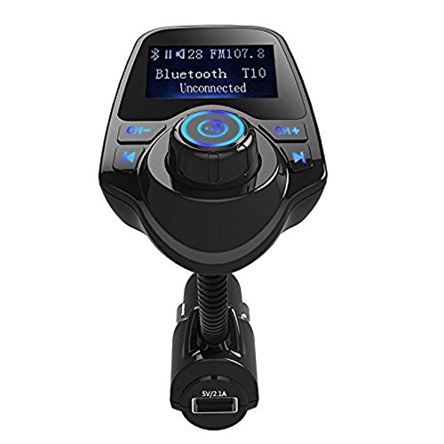 Wior Bluetooth trasmettitore FM. Auto Bluetooth lettore MP3 senza fili radio adattatore vivavoce Car kit porta USB TF Card con display 3,7 cm e 3.5 mm AUX input device